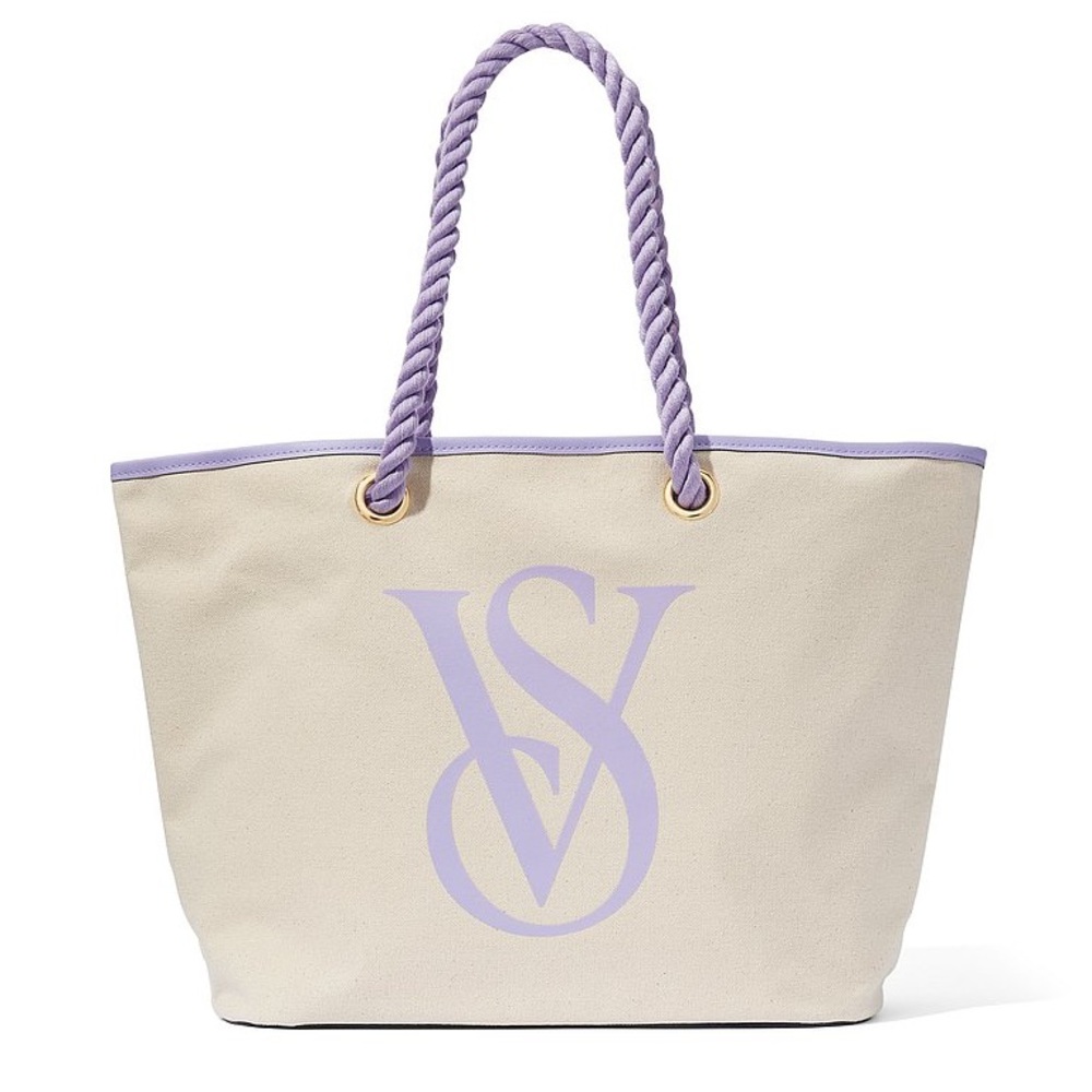 Victoria's Secret VS Canvas Tote Bag Lavender NEW WITH TAGS NWT Limited Edition
